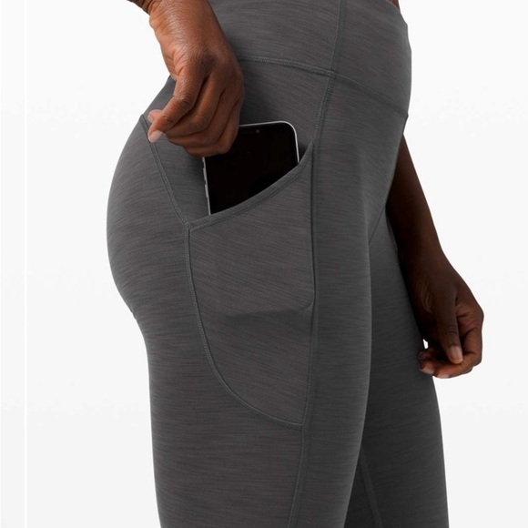 Lululemon Invigorate High-Rise Tights in Heathered Graphite Grey-25" - Picture 3 of 4